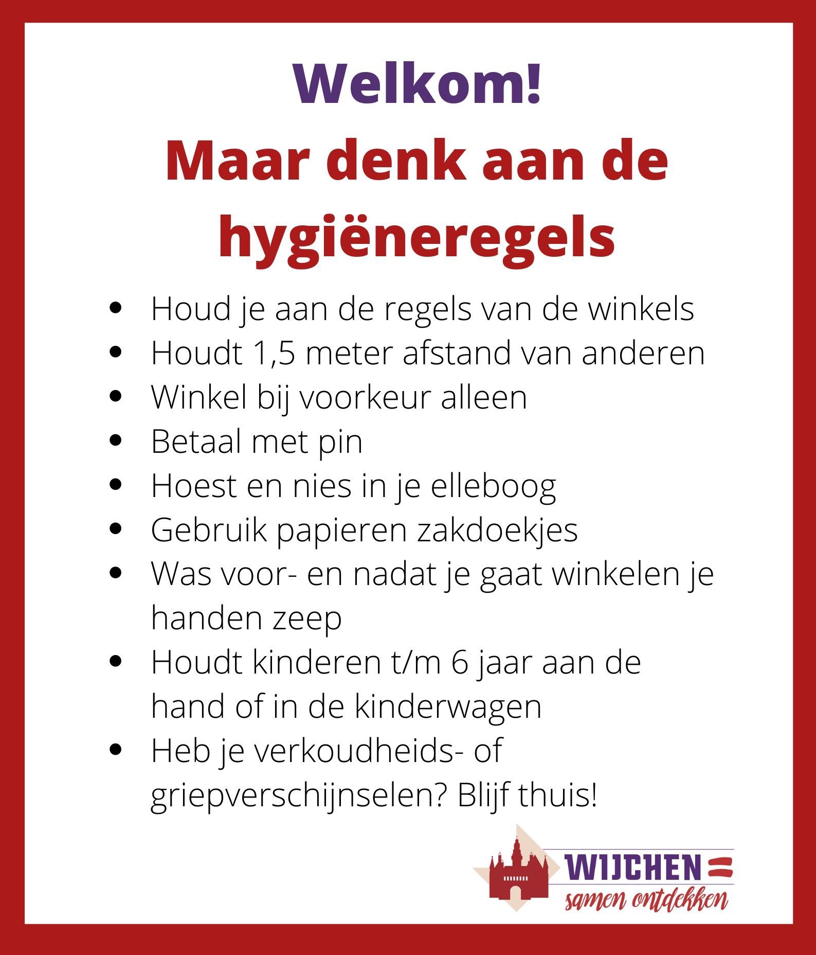 Hygiëneregels - Wijchen=